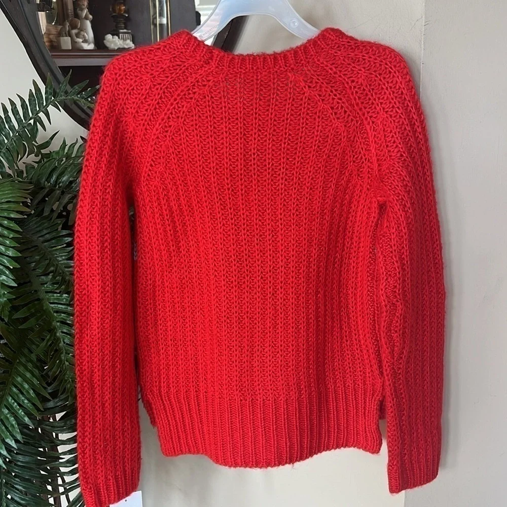 Brand New OshKosh B'Gosh Red Knit Sweater Crew Neck Diamond Design Christmas